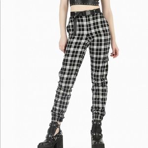 Blackmilk tartan noir utility cargo pants